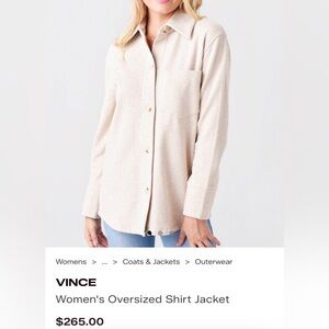 Vince Beige / Tan Button-Up Shirt Jacket